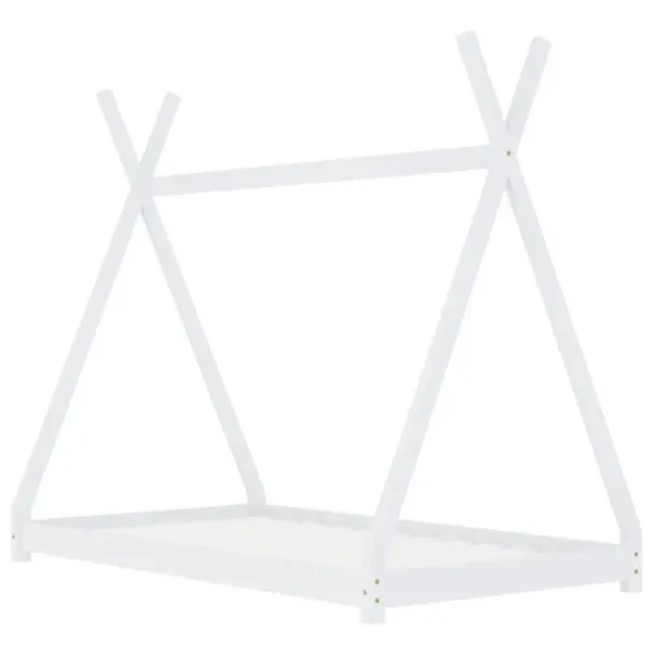 Tipi-stiilis lastevoodi raam liistpõhjaga, valge männipuit, 80 x 160 cm – 2