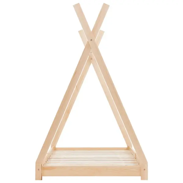 Tipi-stiilis lastevoodiraam liistpõhjaga, männipuit, pruun, 80 x 160 cm – 4