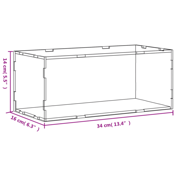 Läbipaistev akrüülist vitriinkarp, 34 x 16 x 14 cm – 6