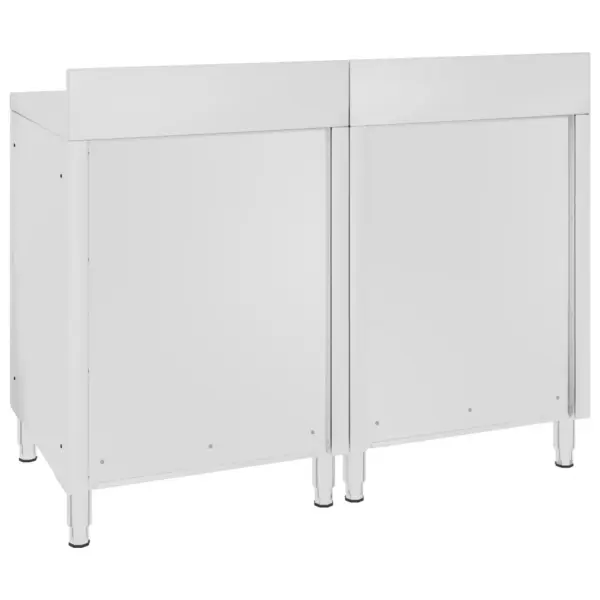Roostevabast terasest töölaud hoiukappidega, hõbedane, 120 x 60 x 96 cm – 4
