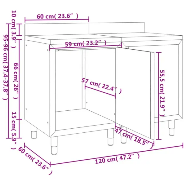 Roostevabast terasest töölaud hoiukappidega, hõbedane, 120 x 60 x 96 cm – 5