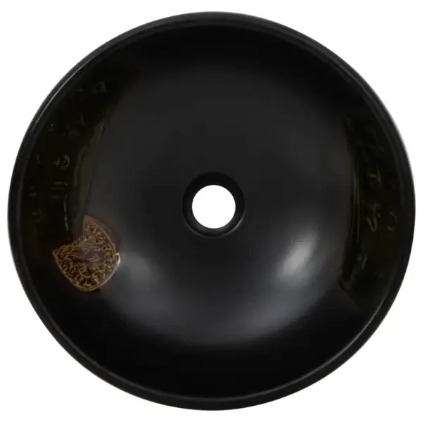 Ümar must keraamiline tööpinnale paigaldatav valamu 41 x 14 cm – 4