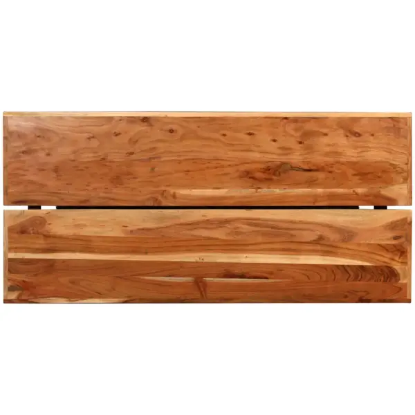 Tööstusliku stiiliga 7-osaline baarikomplekt, täispuidust laud ja ehtsast nahast baaritoolid, laud 150 x 70 x 107 cm – 5