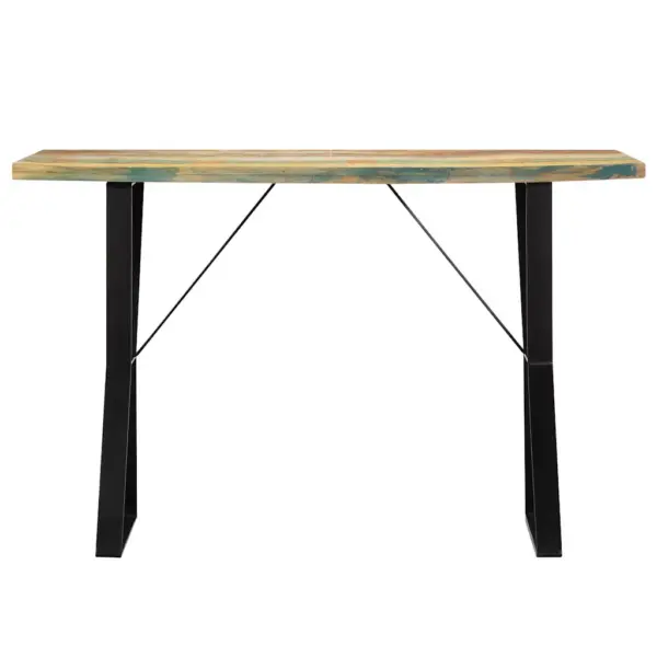Tööstuslik söögilaud taaskasutatud puidust ja metallist, 120 x 60 x 76 cm – 2