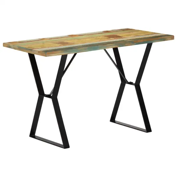 Tööstuslik söögilaud taaskasutatud puidust ja metallist, 120 x 60 x 76 cm – 12