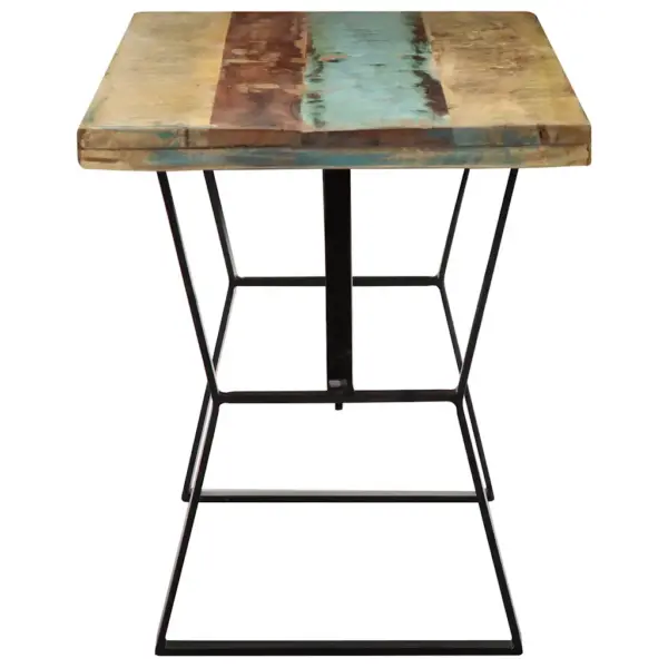 Tööstuslik söögilaud taaskasutatud puidust ja metallist, 120 x 60 x 76 cm – 4