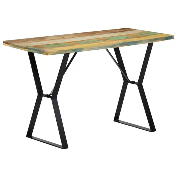 Tööstuslik söögilaud taaskasutatud puidust ja metallist, 120 x 60 x 76 cm – 9
