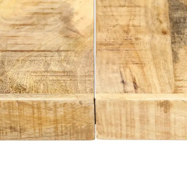Tööstusstiilis söögilaud mangopuidust lauaplaadiga, mustad terasjalad, 160 x 80 x 75 cm – 5