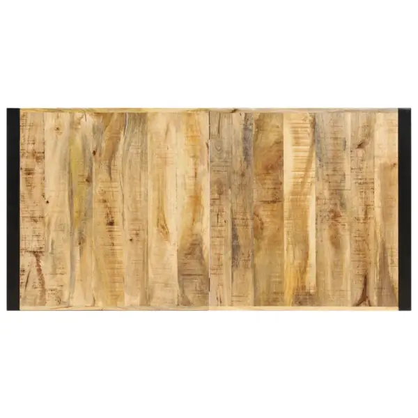 Tööstusstiilis söögilaud mangopuidust lauaplaadiga, mustad terasjalad, 160 x 80 x 75 cm – 6