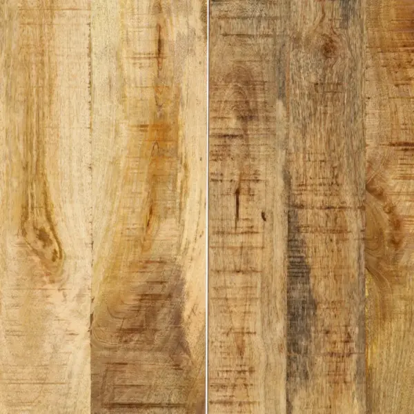 Tööstusstiilis söögilaud mangopuidust lauaplaadiga, mustad terasjalad, 160 x 80 x 75 cm – 7