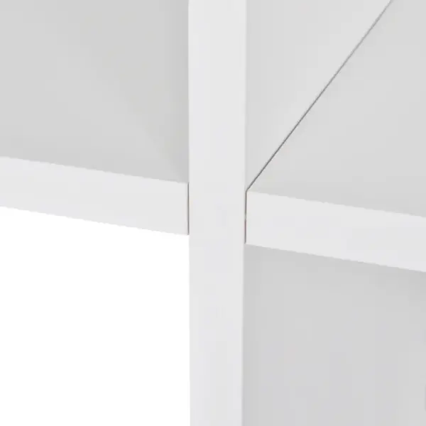 Trepikujuline raamaturiiul 6 avatud riiuliga, valge, 104 x 29 x 107 cm – 5