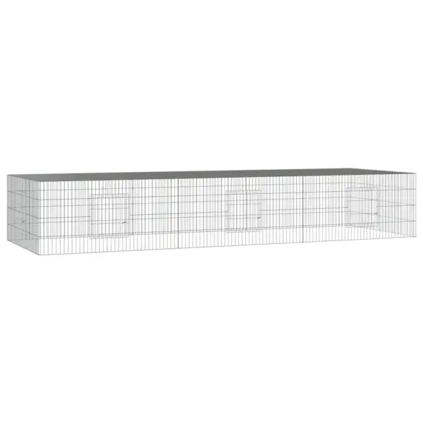 Tsingitud rauast jäneseaedik 3 paneeliga, hõbedane, 325 x 109 x 54 cm – 2