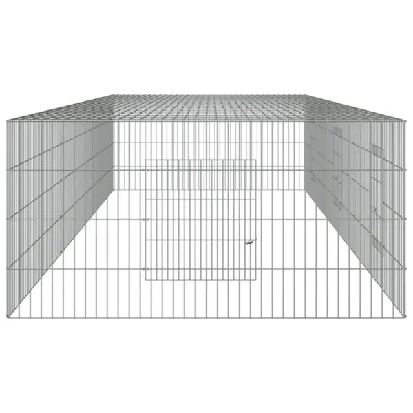 Tsingitud rauast jäneseaedik 3 paneeliga, hõbedane, 325 x 109 x 54 cm – 5