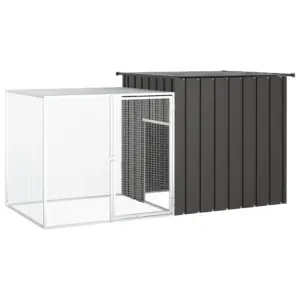 Kanakuut ja väliaedik tsingitud terasest, antratsiithall, 200 x 91 x 100 cm