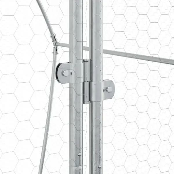 Kanapuur õueaeda lukustatava uksega, hõbedane tsingitud teras, 200 x 105 x 182 cm – 10