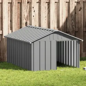 Tsingitud terasest koerakuut, antratsiithall, 116,5 x 153 x 81,5 cm