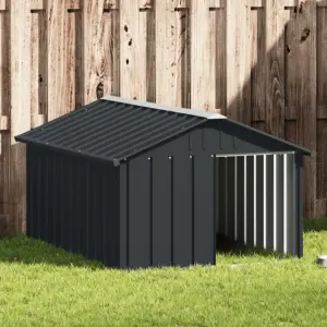 Tsingitud terasest koerakuut, antratsiithall, 116,5 x 153 x 81,5 cm