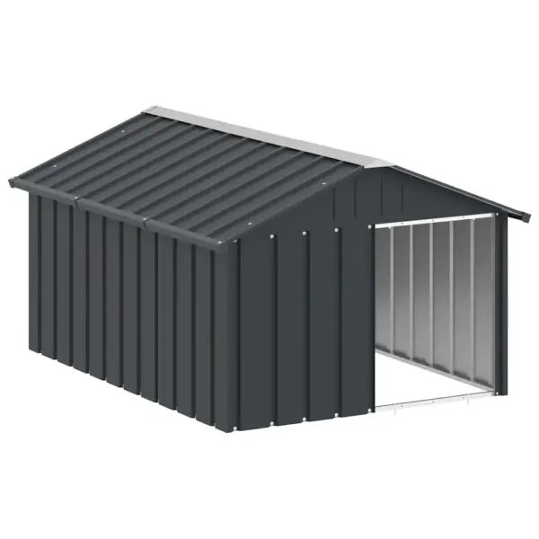 Tsingitud terasest koerakuut, antratsiithall, 116,5 x 153 x 81,5 cm – 2