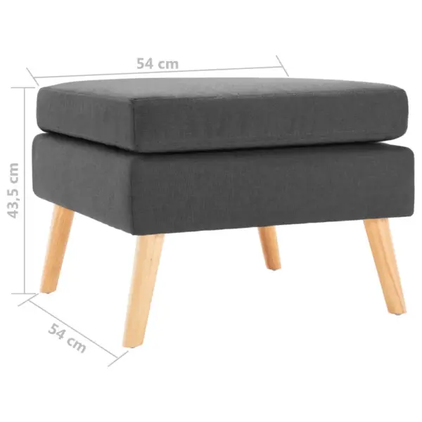 Tumehall jalapink polsterdatud kangaga, puidust jalgadega, 54 x 54 x 43,5 cm – 5