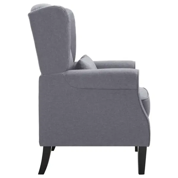 Tumehall kangast tugitool tammepuidust jalgade ja padjaga, 68 x 73 x 101 cm – 4