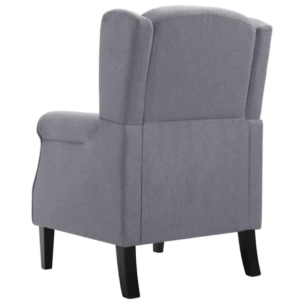 Tumehall kangast tugitool tammepuidust jalgade ja padjaga, 68 x 73 x 101 cm – 5