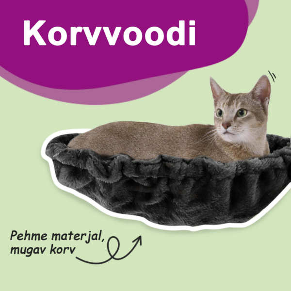 Tumehall kassipuu kassimajaga, sisaliga kraapimispostid ja platvormid, 42 x 42 x 104 cm – 7