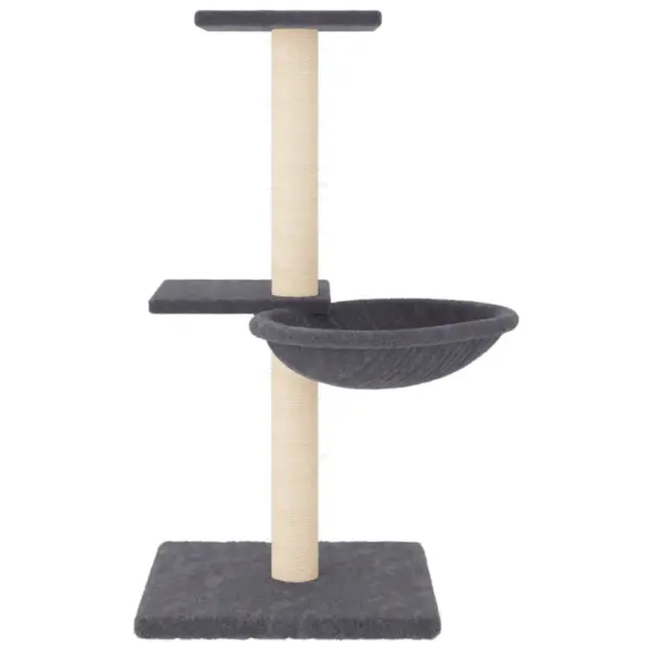Mitmetasandiline kassipuu sisalpostidega, tumehall, 72 cm – 3