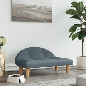 Väikese koera koeradiivan, tumehall kangas, männipuidust jalad, 70 x 52 x 30 cm