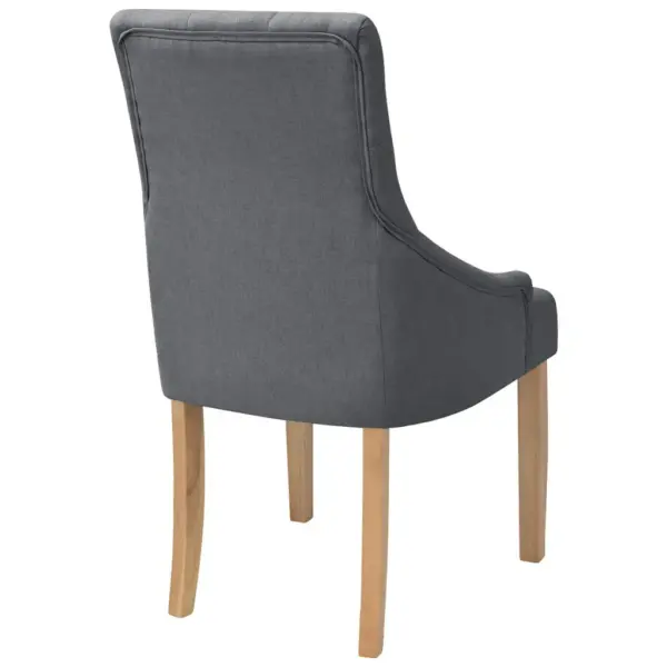 Polsterdatud käetugedega söögitoolid, 6 tk, tumehall kangas, tammepuidust jalad, 52 x 60 x 95,5 cm – 4