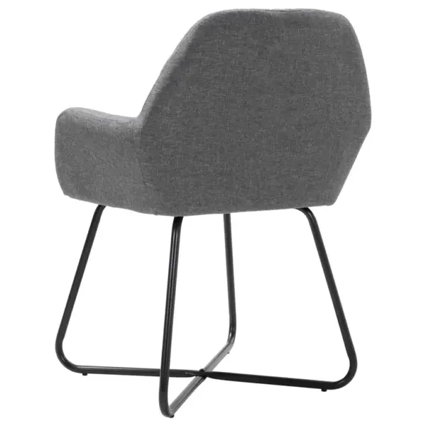 Käetugedega söögitoolid 2 tk, tumehall kangas, metalljalgadega – 5