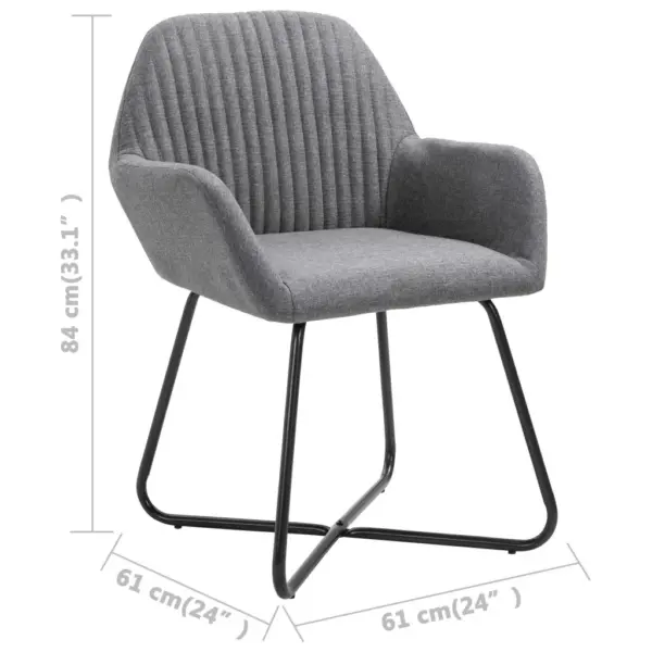 Käetugedega söögitoolid 2 tk, tumehall kangas, metalljalgadega – 8