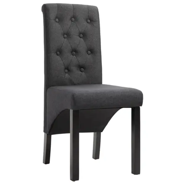 Polsterdatud söögitoolid 4 tk, tumehall kangas, kummipuust raam, 42 x 57 x 95 cm – 2