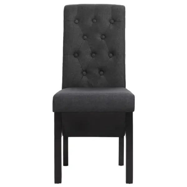 Polsterdatud söögitoolid 4 tk, tumehall kangas, kummipuust raam, 42 x 57 x 95 cm – 3