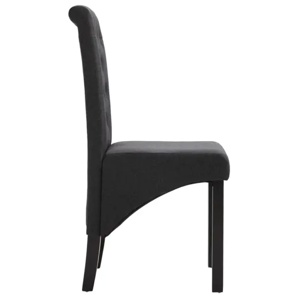 Polsterdatud söögitoolid 4 tk, tumehall kangas, kummipuust raam, 42 x 57 x 95 cm – 4