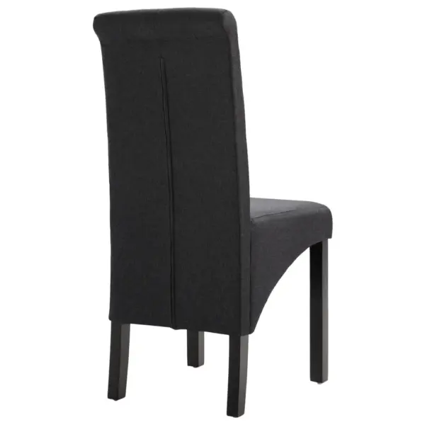 Polsterdatud söögitoolid 4 tk, tumehall kangas, kummipuust raam, 42 x 57 x 95 cm – 5