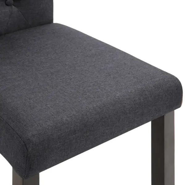 Polsterdatud söögitoolid 4 tk, tumehall kangas, kummipuust raam, 42 x 57 x 95 cm – 6