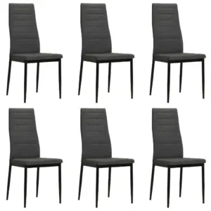 Tumehallid kangast söögitoolid metallraamiga, 6 tk, 43 x 44 x 96 cm