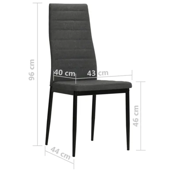 Tumehallid kangast söögitoolid metallraamiga, 6 tk, 43 x 44 x 96 cm – 8