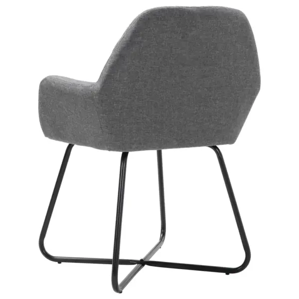 Söögitoolid käetugedega, 6 tk, tumehall kangas, terasjalad, 61 x 61 x 84 cm – 5