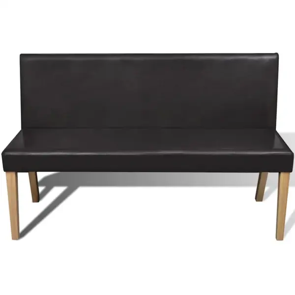 Tumepruun kunstnahast pink seljatoega, männipuidust raam, 139,5 cm – 3