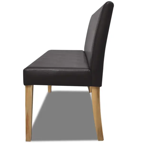 Tumepruun kunstnahast pink seljatoega, männipuidust raam, 139,5 cm – 4