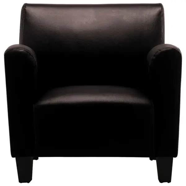 Tumepruun kunstnahast tugitool, 70 x 69 x 72 cm – 3