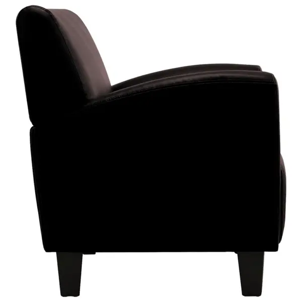 Tumepruun kunstnahast tugitool, 70 x 69 x 72 cm – 4