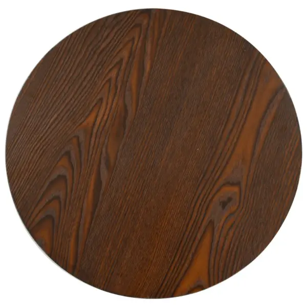 Tumepruun ümmargune bistroolaud MDF-plaadiga, must terasjalg, 40 x 75 cm – 2