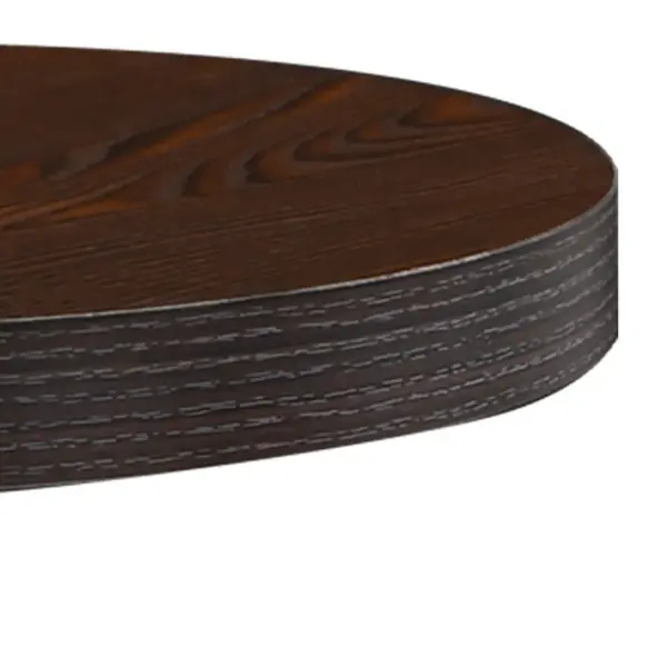 Tumepruun ümmargune bistroolaud MDF-plaadiga, must terasjalg, 40 x 75 cm – 3