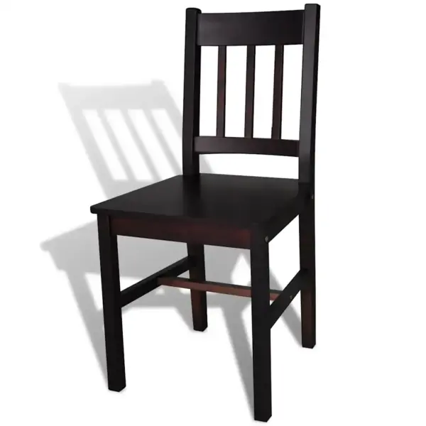 Puidust söögitoolid 2 tk, tumepruun männipuit, 41,5 x 45,5 x 86 cm – 4