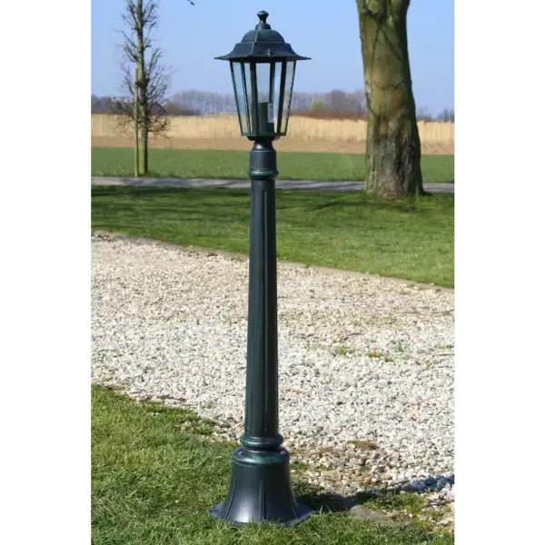 Tumerohelised aiaposti valgustid, 2 tk, alumiinium ja klaas, 105 cm – 2
