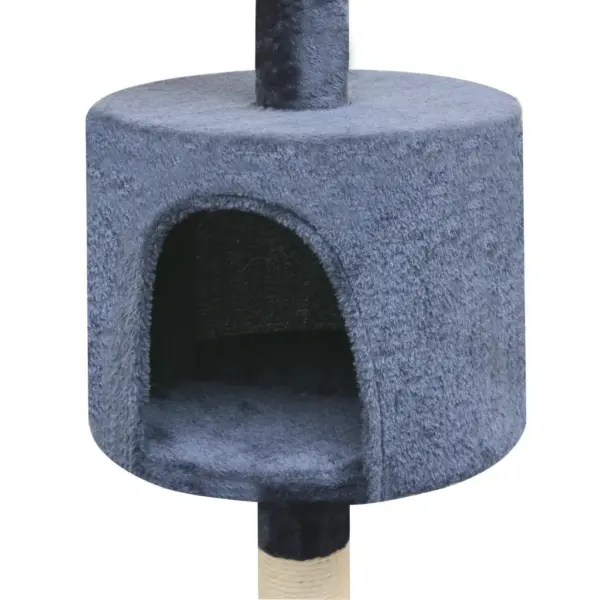 Mitmekorruseline kassimaja sisalköiega kraapimispostidega, tumesinine, 96 x 35 x 125 cm – 3