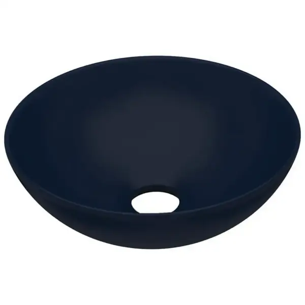 Ümmargune keraamiline kapi peale vannitoavalamu, tumesinine, Ø 28 cm – 2