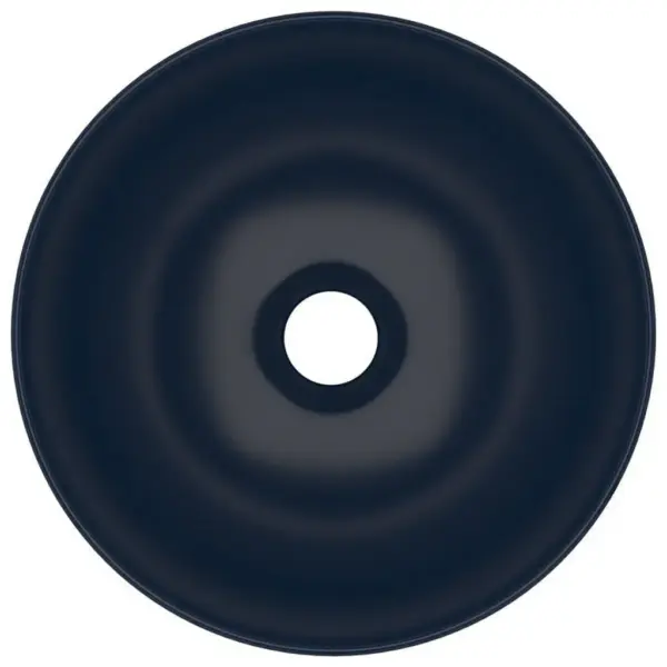 Ümmargune keraamiline kapi peale vannitoavalamu, tumesinine, Ø 28 cm – 4